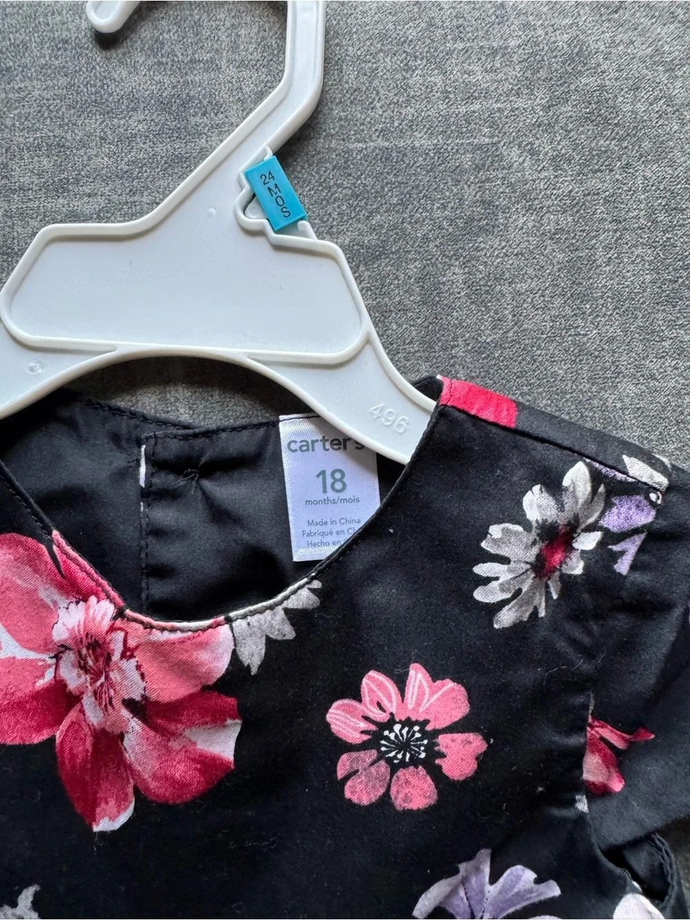 Carter's Black Floral Party Dress with Pink, Purple & Silver Accents